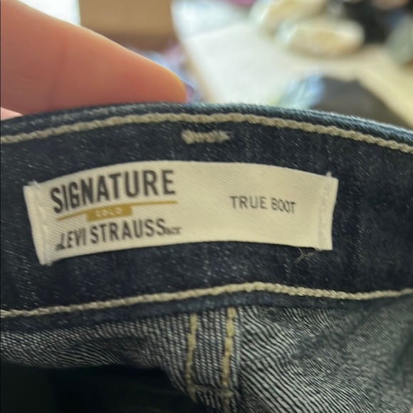 Signature by Levi Strauss Blue Flare Wide Leg Denim - Picture 4 of 5